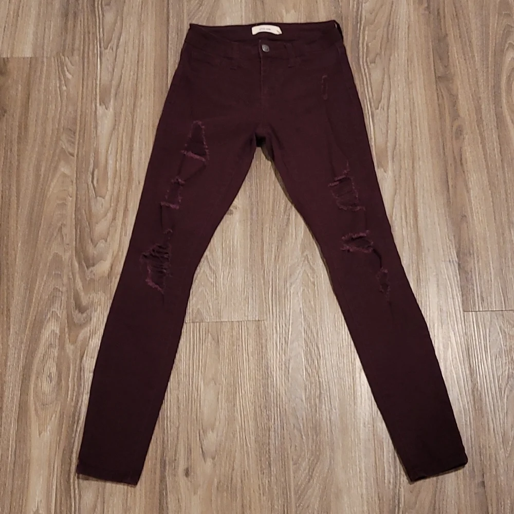 Burgundy Skinny Jean's size 0 - Picture 1 of 7